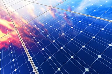 Närbild på en högkvalitativ solpanel